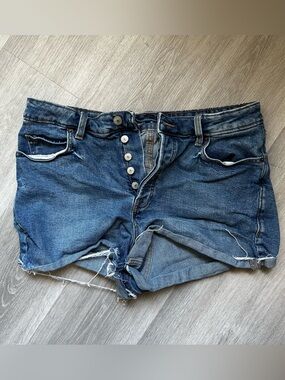Old Navy Higher High-Rise Sky-Hi A-Line Denim Shorts with Button Fly
